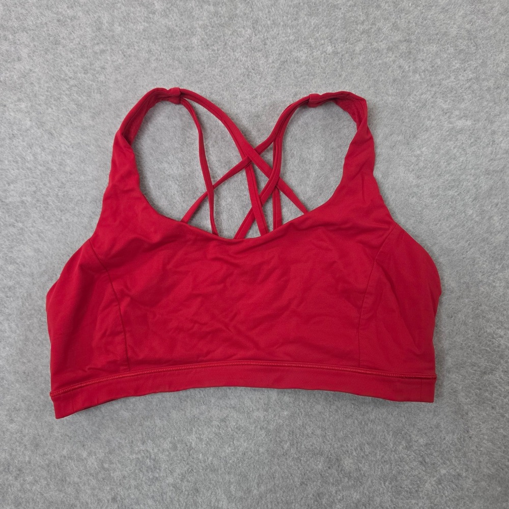 Lululemon Free To Be Wild Sports Bra Red Strappy Back Yoga Gym Workout Top